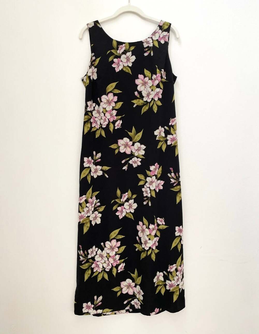 VTG Studio I Black Floral Maxi Dress 10P Cottage Fairy Whimsigoth Y2K Column